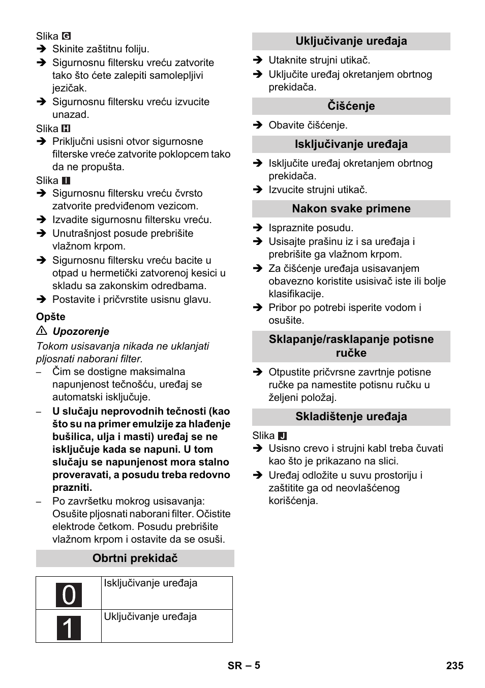 Karcher NT 75-1 Tact Me Te H S Z2 User Manual | Page 235 / 300