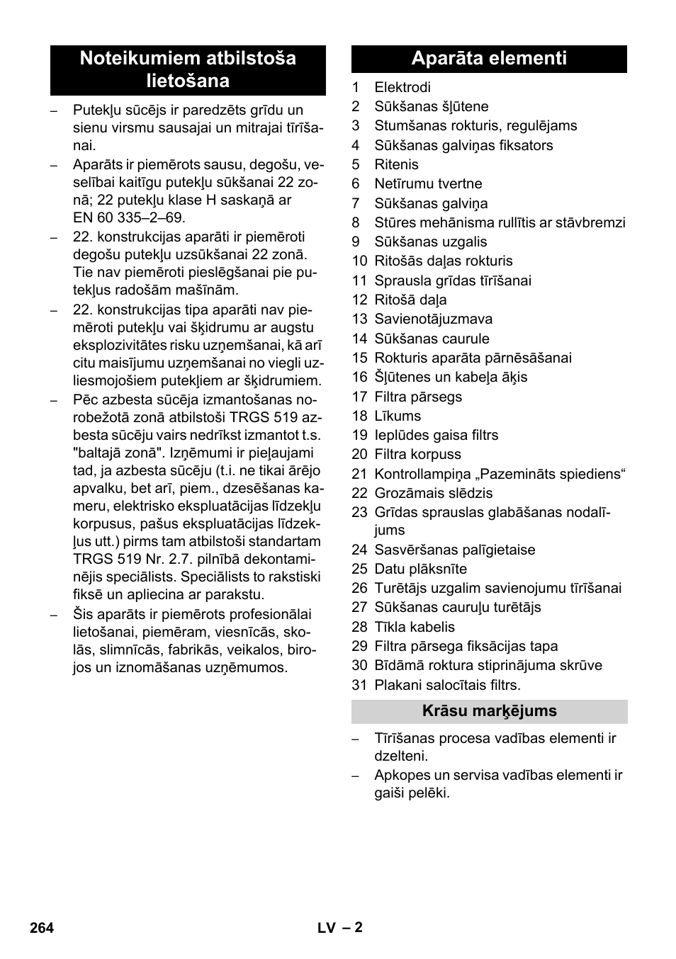 Karcher NT 75-1 Tact Me Te H S Z2 User Manual | Page 264 / 300