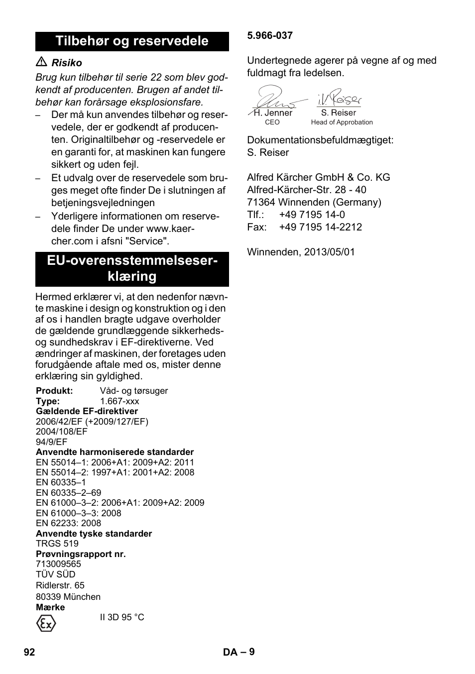 Karcher NT 75-1 Tact Me Te H S Z2 User Manual | Page 92 / 300