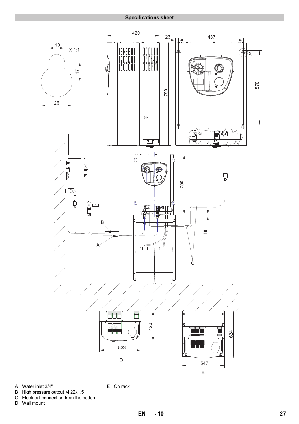 Specifications sheet | Karcher HD 13-12-4 ST User Manual | Page 27 / 156