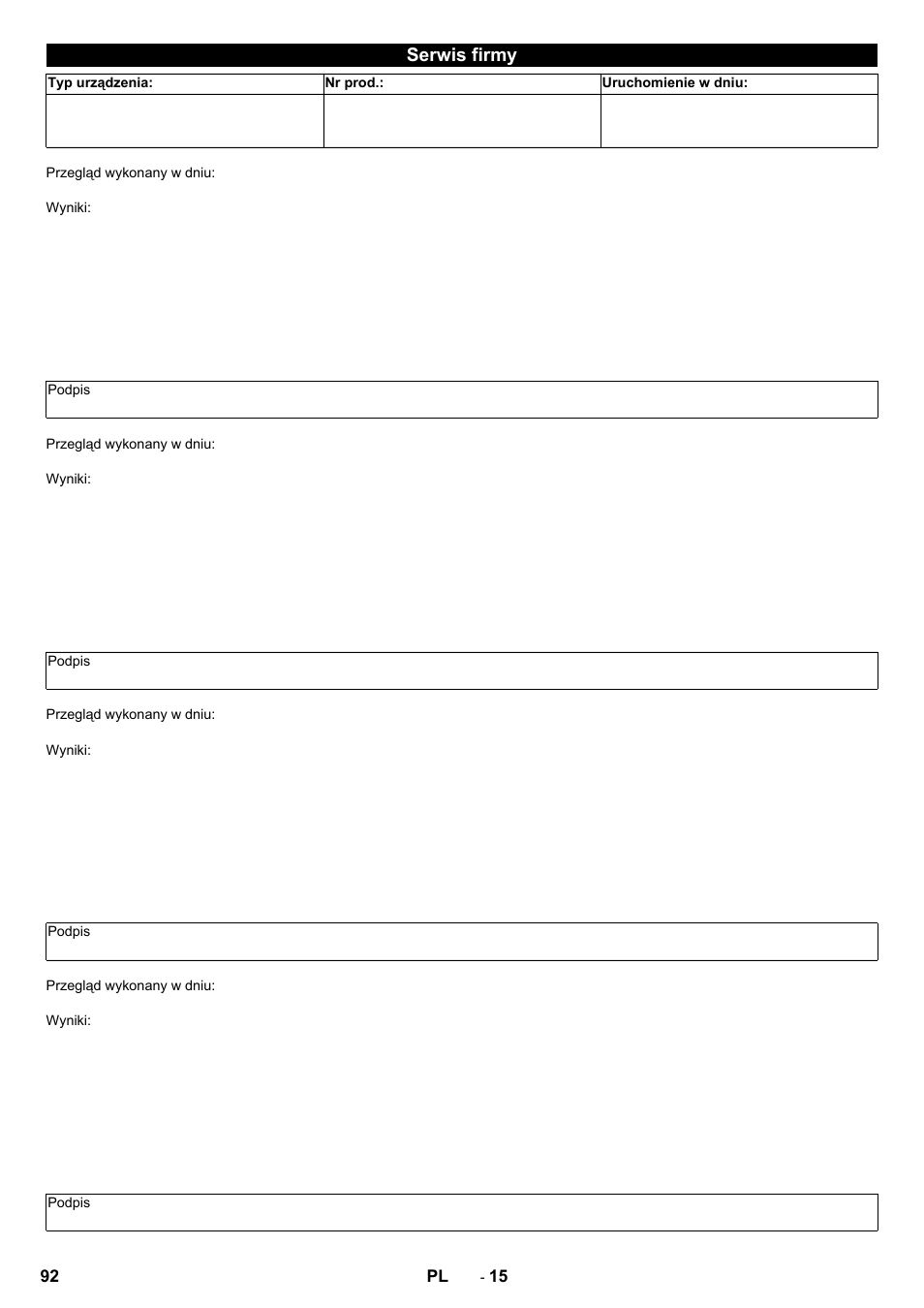 Serwis firmy | Karcher HD 13-12-4 ST User Manual | Page 92 / 156