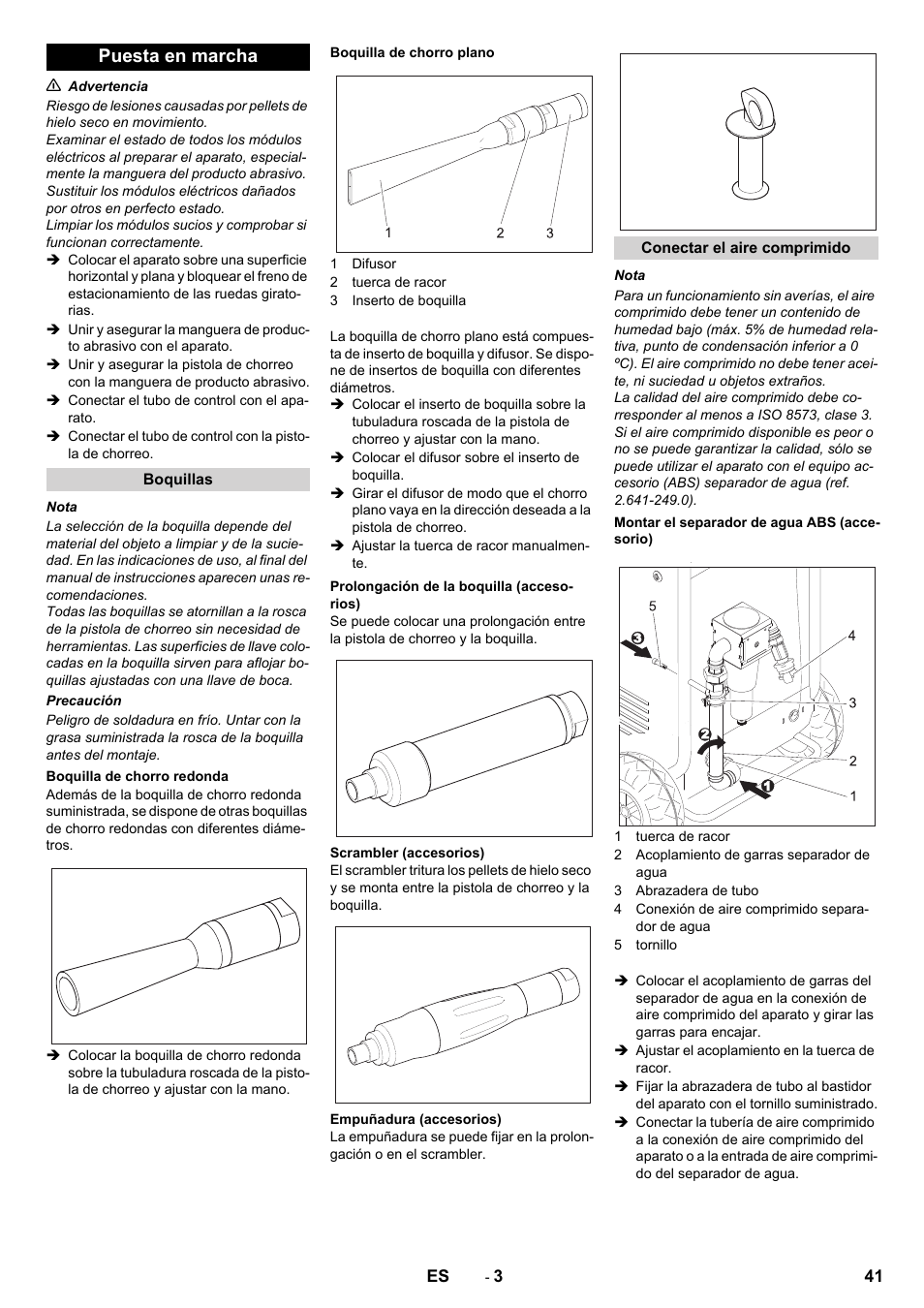 Puesta en marcha | Karcher IB 15-80 User Manual | Page 41 / 88