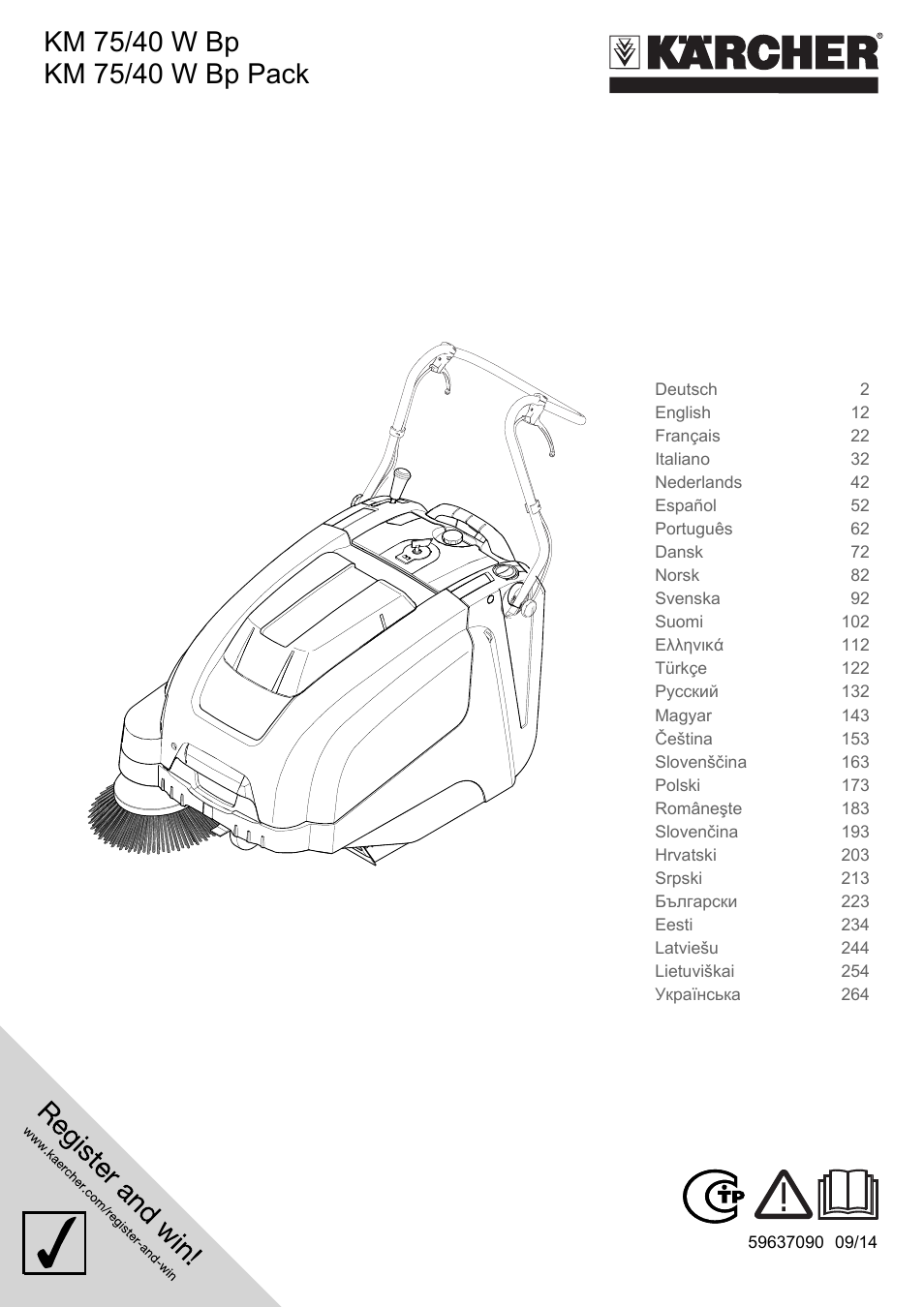 Karcher KM 75-40 W Bp Pack User Manual | 276 pages