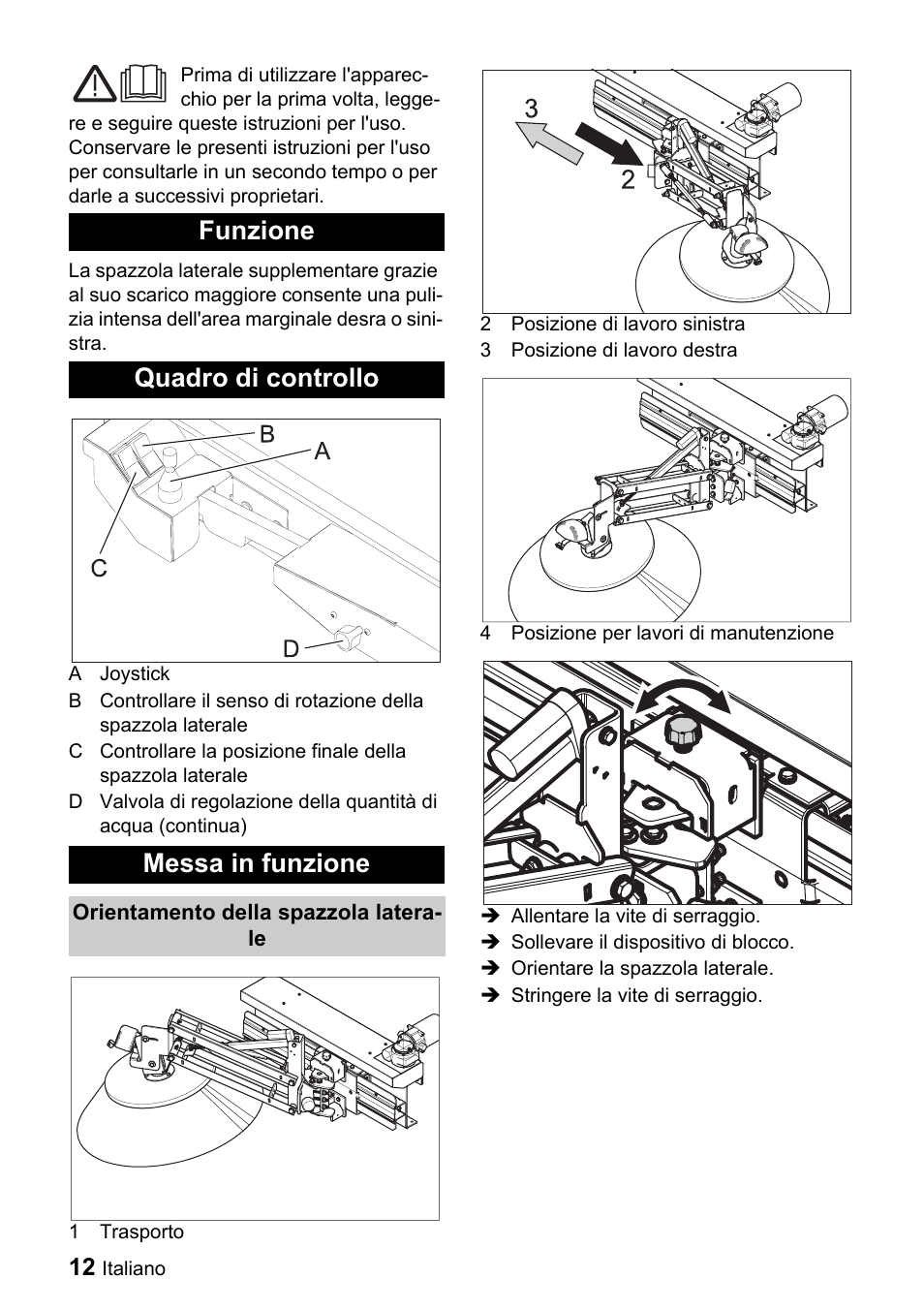 Funzione quadro di controllo messa in funzione | Karcher ICC 1 D Adv User Manual | Page 12 / 59