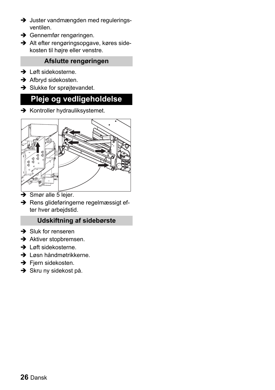 Pleje og vedligeholdelse | Karcher ICC 1 D Adv User Manual | Page 26 / 59