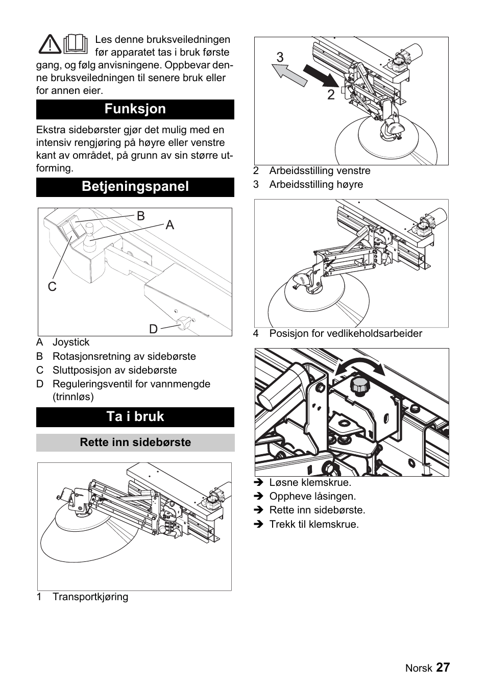 Funksjon betjeningspanel ta i bruk | Karcher ICC 1 D Adv User Manual | Page 27 / 59