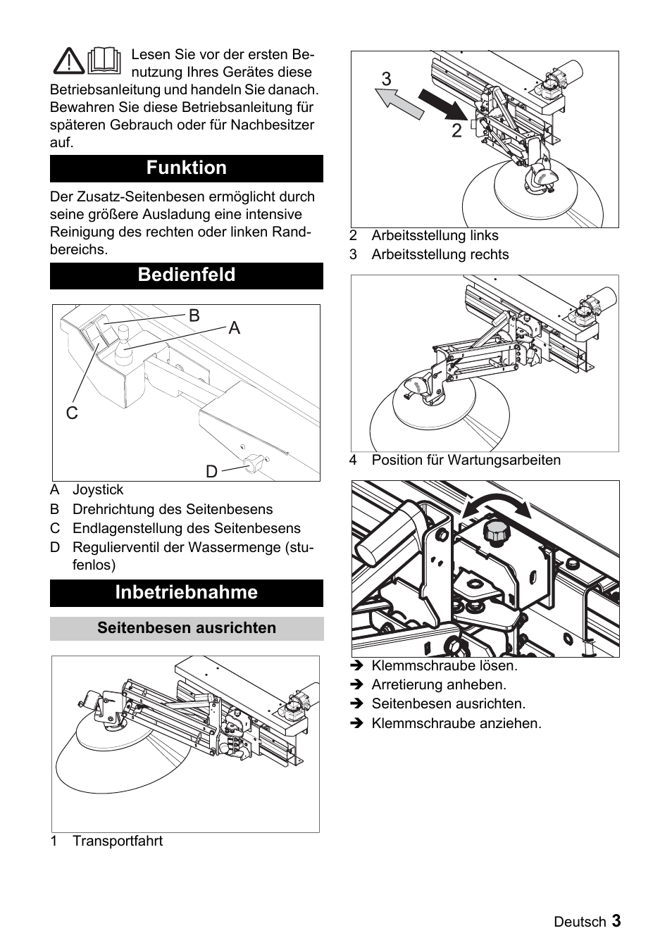 Funktion bedienfeld inbetriebnahme | Karcher ICC 1 D Adv User Manual | Page 3 / 59