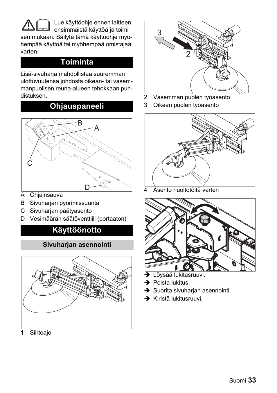 Toiminta ohjauspaneeli käyttöönotto | Karcher ICC 1 D Adv User Manual | Page 33 / 59