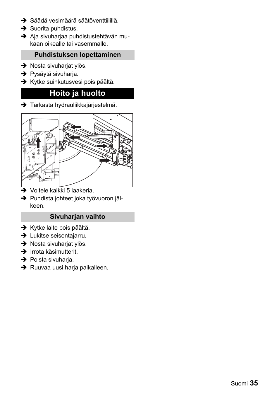 Hoito ja huolto | Karcher ICC 1 D Adv User Manual | Page 35 / 59