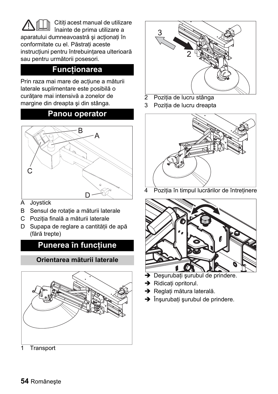 Funcţionarea panou operator punerea în funcţiune | Karcher ICC 1 D Adv User Manual | Page 54 / 59