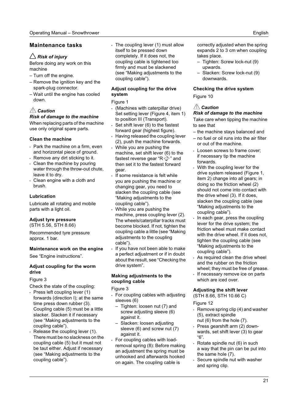 Maintenance tasks | Karcher STH 8-66 User Manual | Page 21 / 149