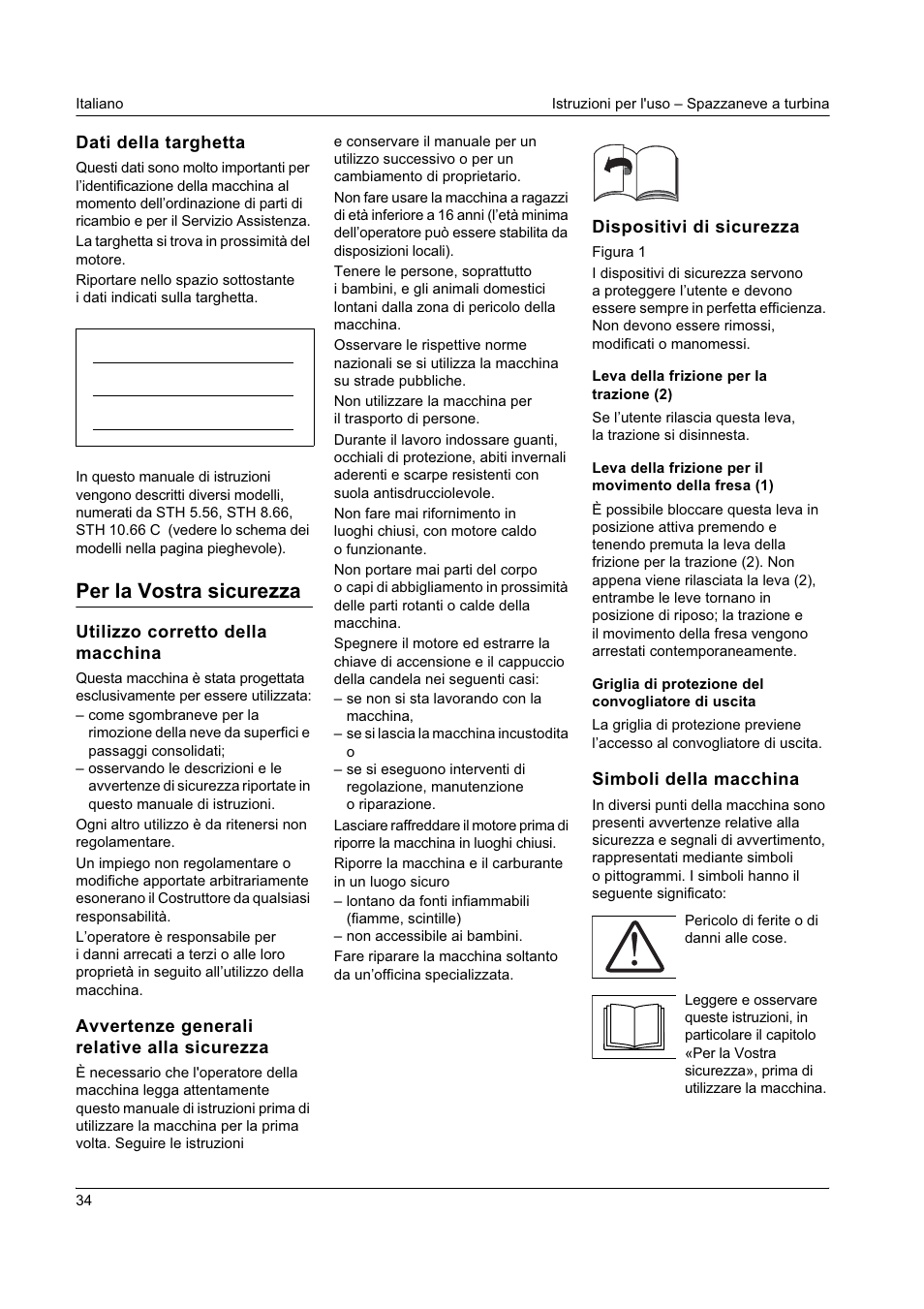 Per la vostra sicurezza | Karcher STH 8-66 User Manual | Page 34 / 149