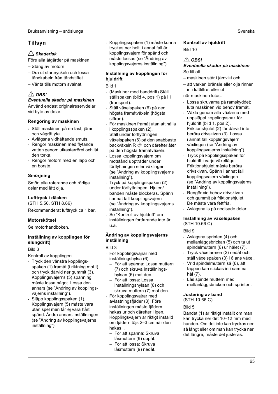 Tillsyn | Karcher STH 8-66 User Manual | Page 65 / 149