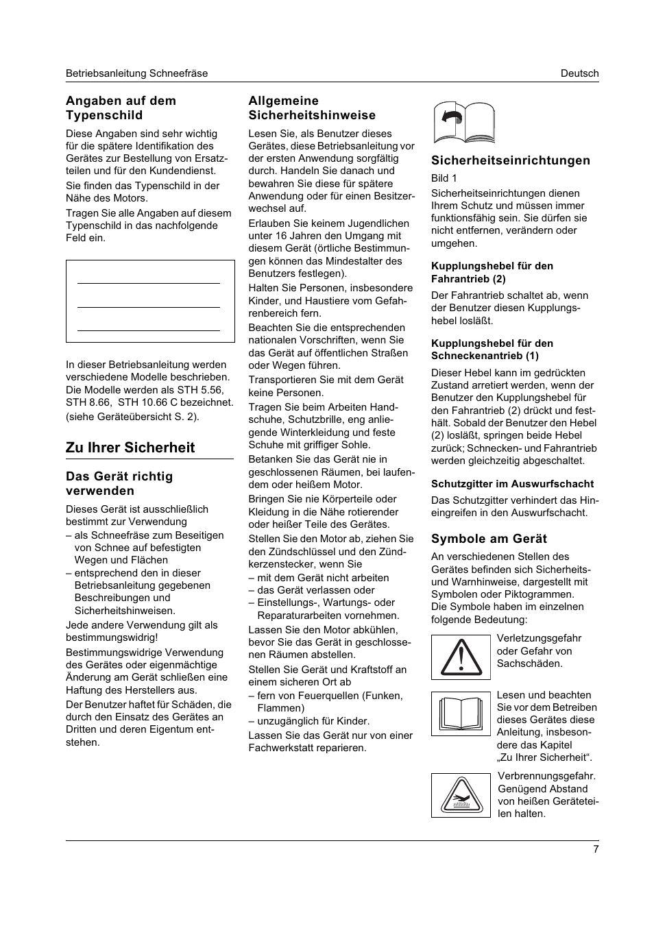 Zu ihrer sicherheit | Karcher STH 8-66 User Manual | Page 7 / 149