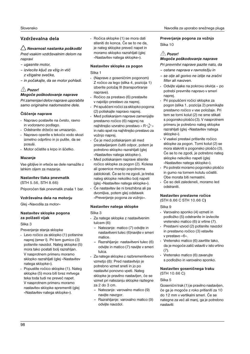 Vzdrževalna dela | Karcher STH 8-66 User Manual | Page 98 / 149