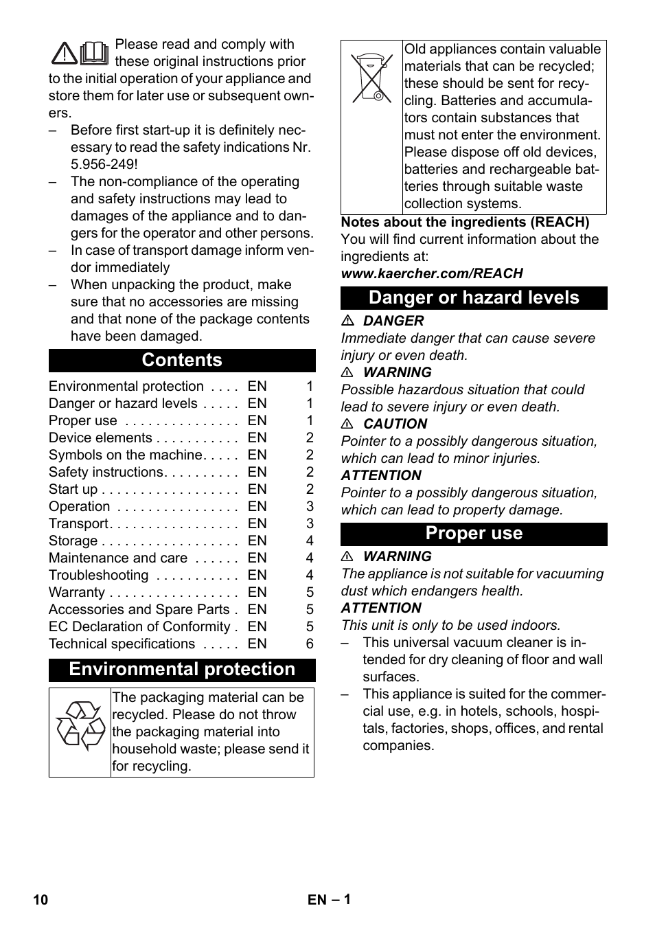 Karcher T 9-1 Bp User Manual | Page 10 / 180