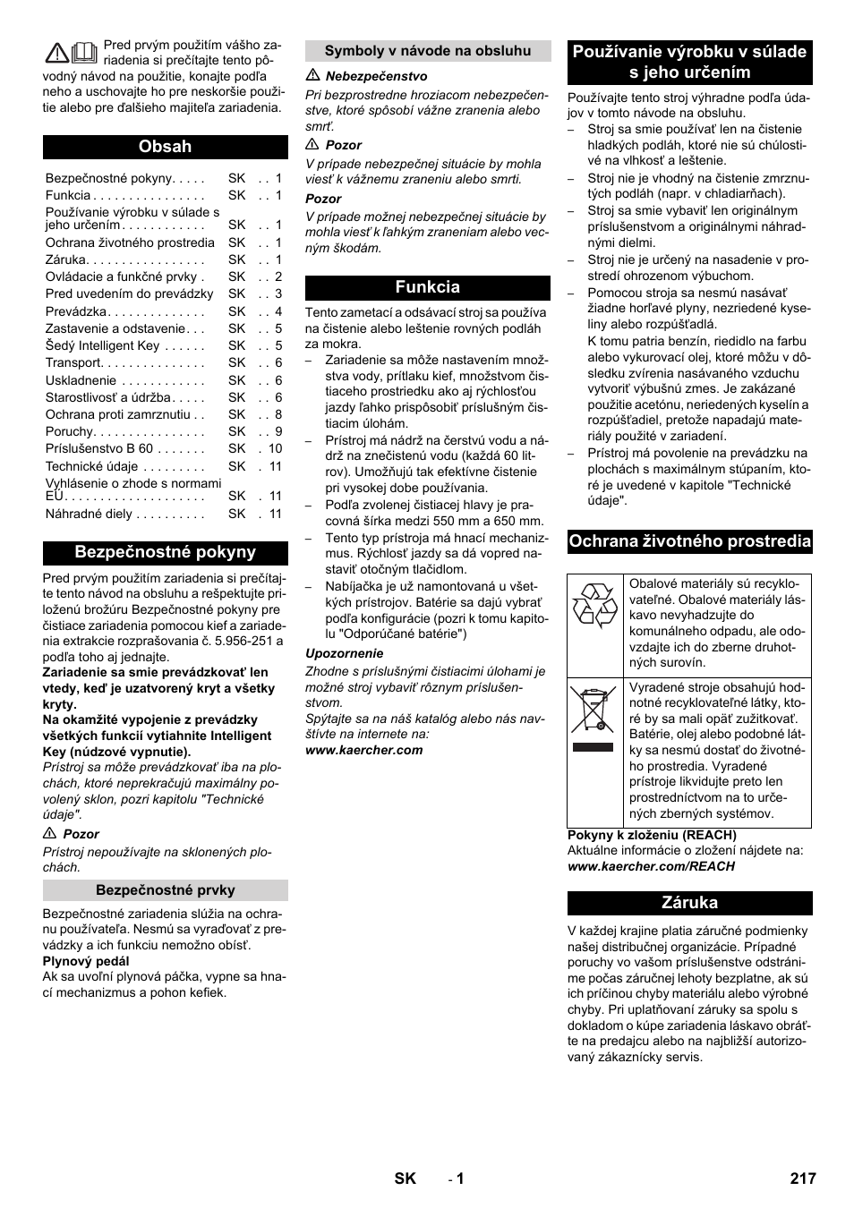 Karcher B 60 W User Manual | Page 217 / 312