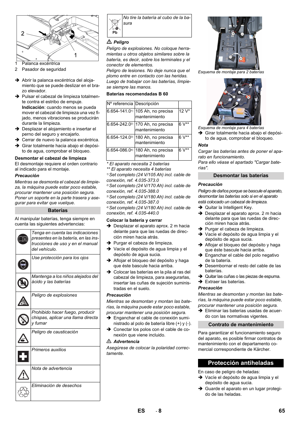 Protección antiheladas | Karcher B 60 W User Manual | Page 65 / 312