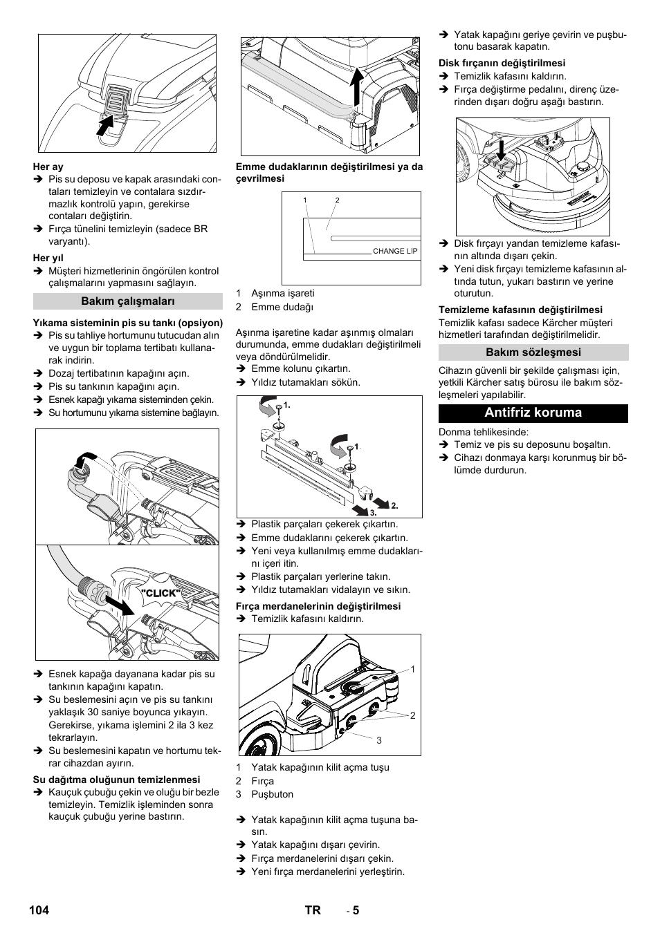 Antifriz koruma | Karcher B 60 W User Manual | Page 104 / 228