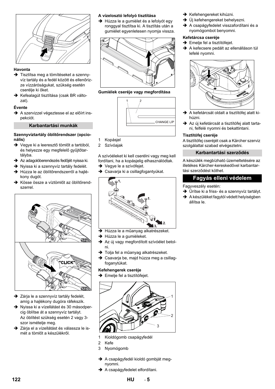 Fagyás elleni védelem | Karcher B 60 W User Manual | Page 122 / 228