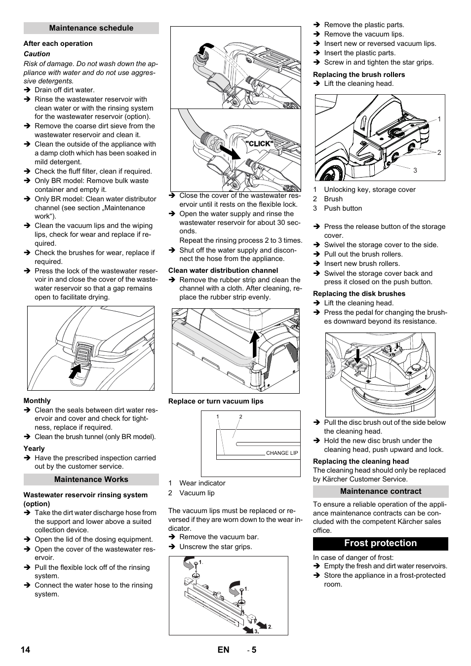 Frost protection | Karcher B 60 W User Manual | Page 14 / 228