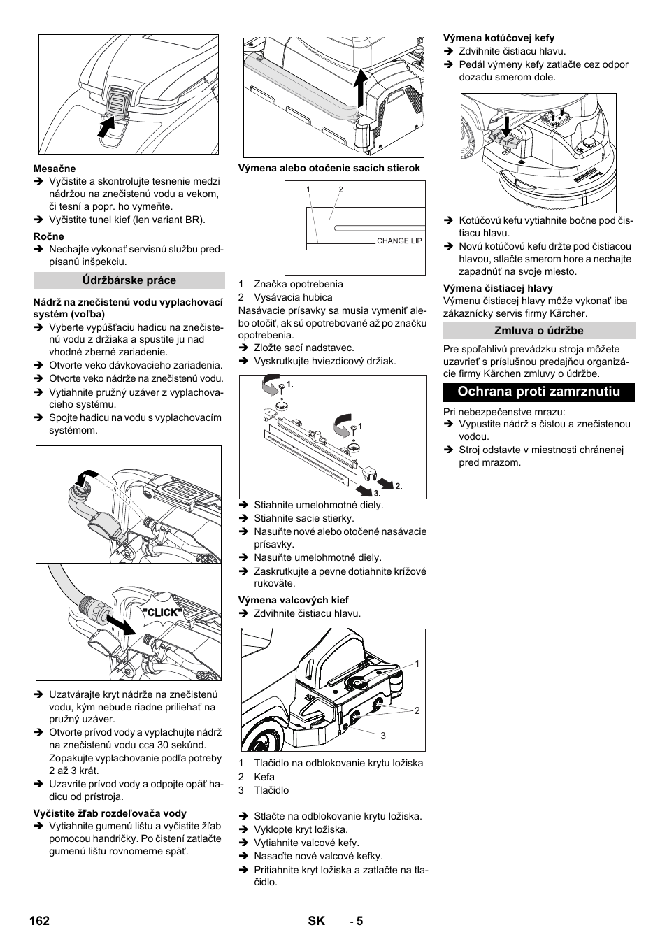 Ochrana proti zamrznutiu | Karcher B 60 W User Manual | Page 162 / 228