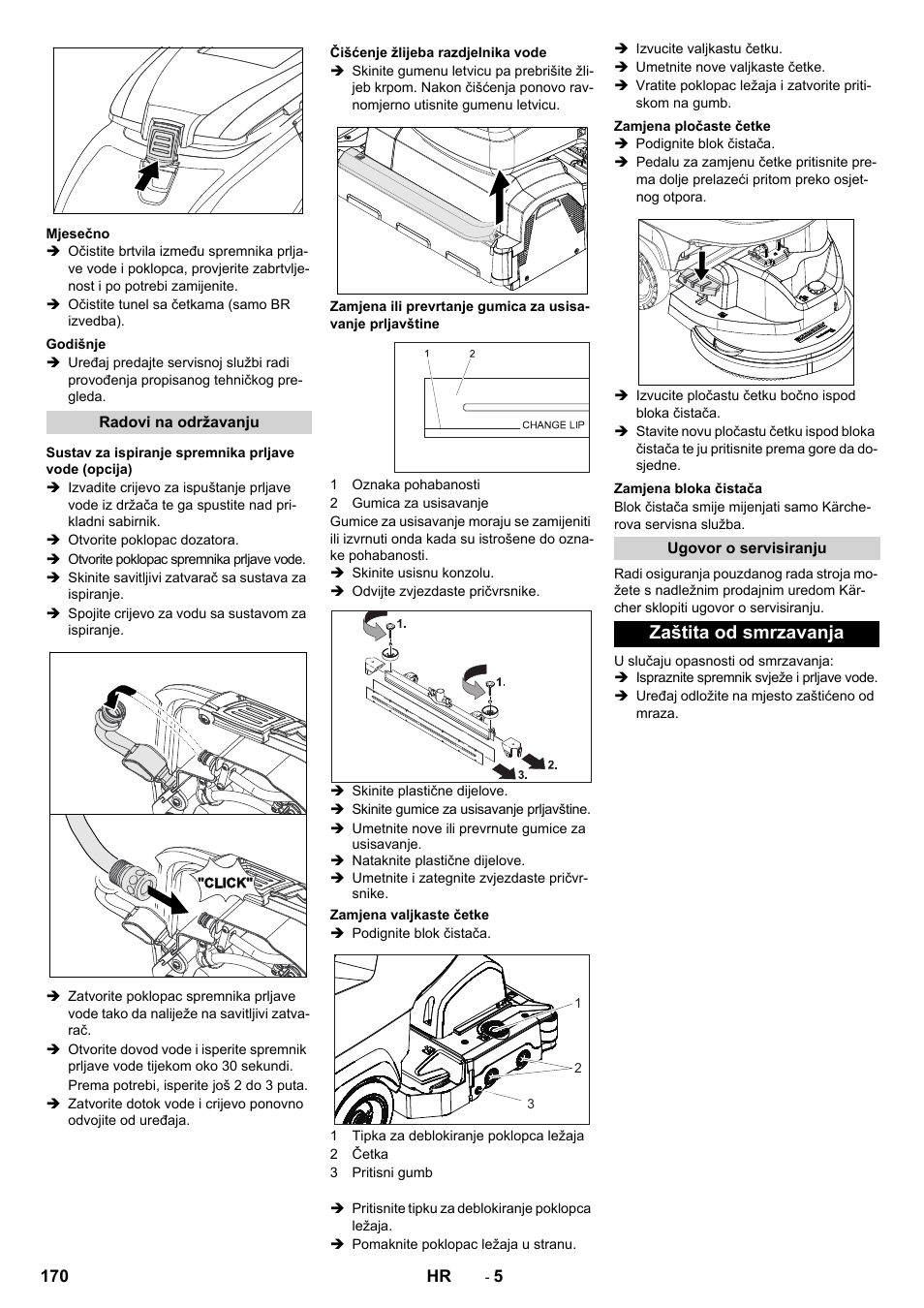 Zaštita od smrzavanja | Karcher B 60 W User Manual | Page 170 / 228