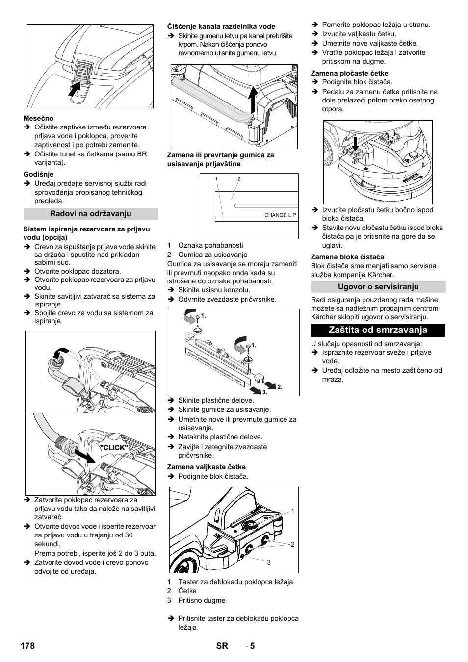 Zaštita od smrzavanja | Karcher B 60 W User Manual | Page 178 / 228