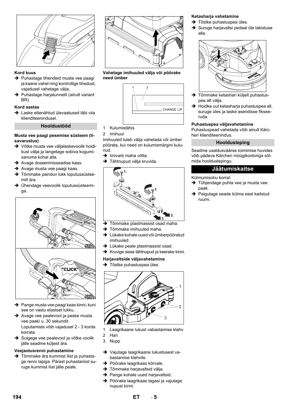 Jäätumiskaitse | Karcher B 60 W User Manual | Page 194 / 228