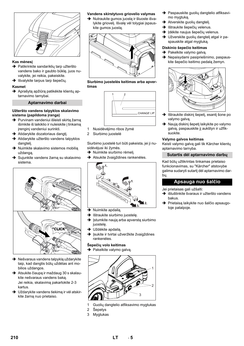 Apsauga nuo šalčio | Karcher B 60 W User Manual | Page 210 / 228