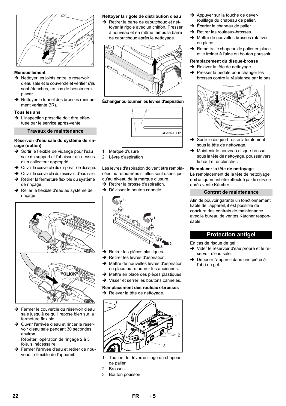 Protection antigel | Karcher B 60 W User Manual | Page 22 / 228