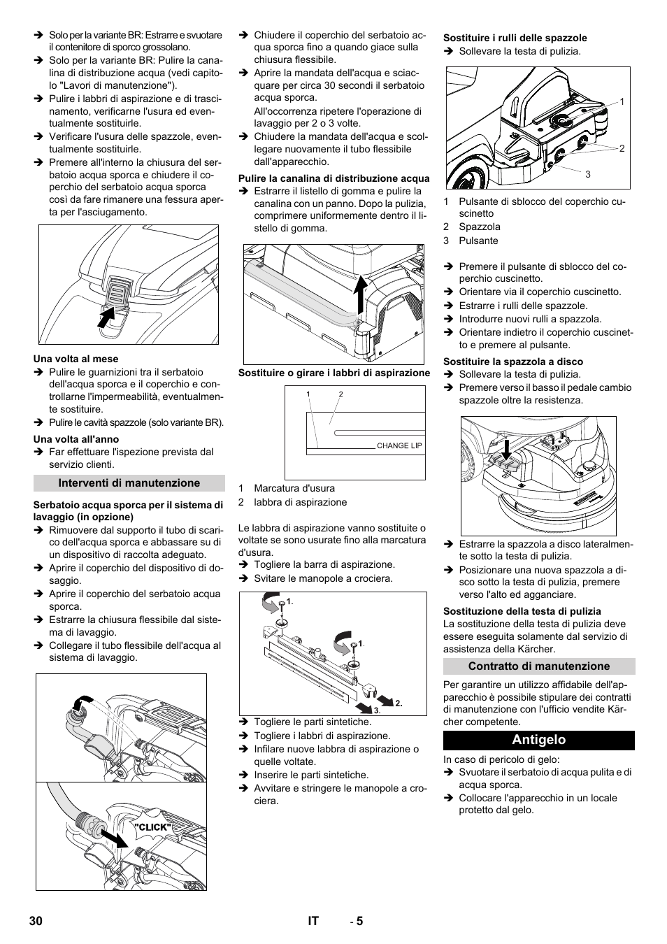 Antigelo | Karcher B 60 W User Manual | Page 30 / 228