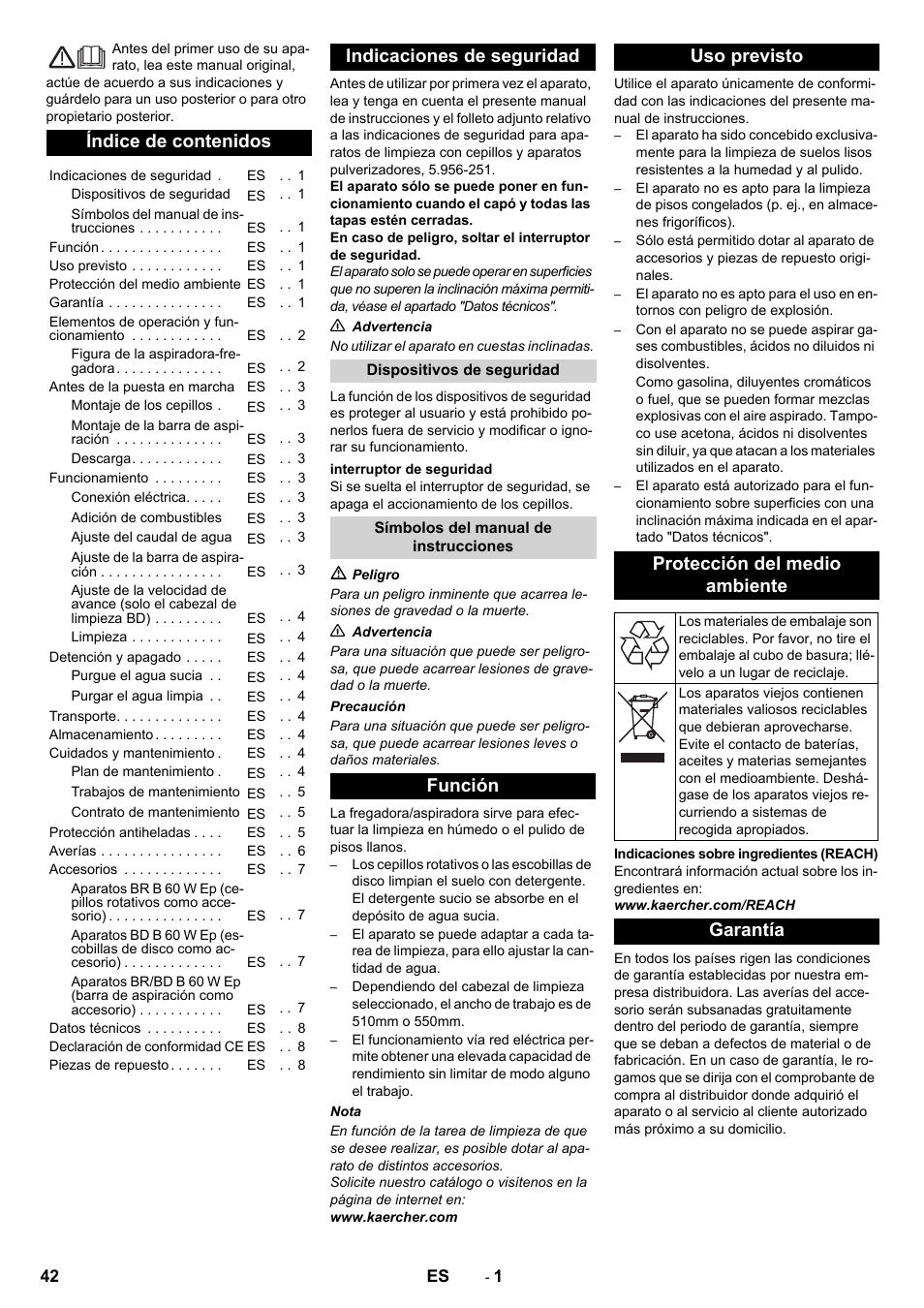 Karcher B 60 W User Manual | Page 42 / 228