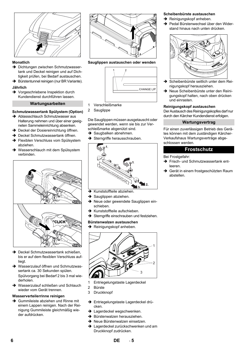 Frostschutz | Karcher B 60 W User Manual | Page 6 / 228