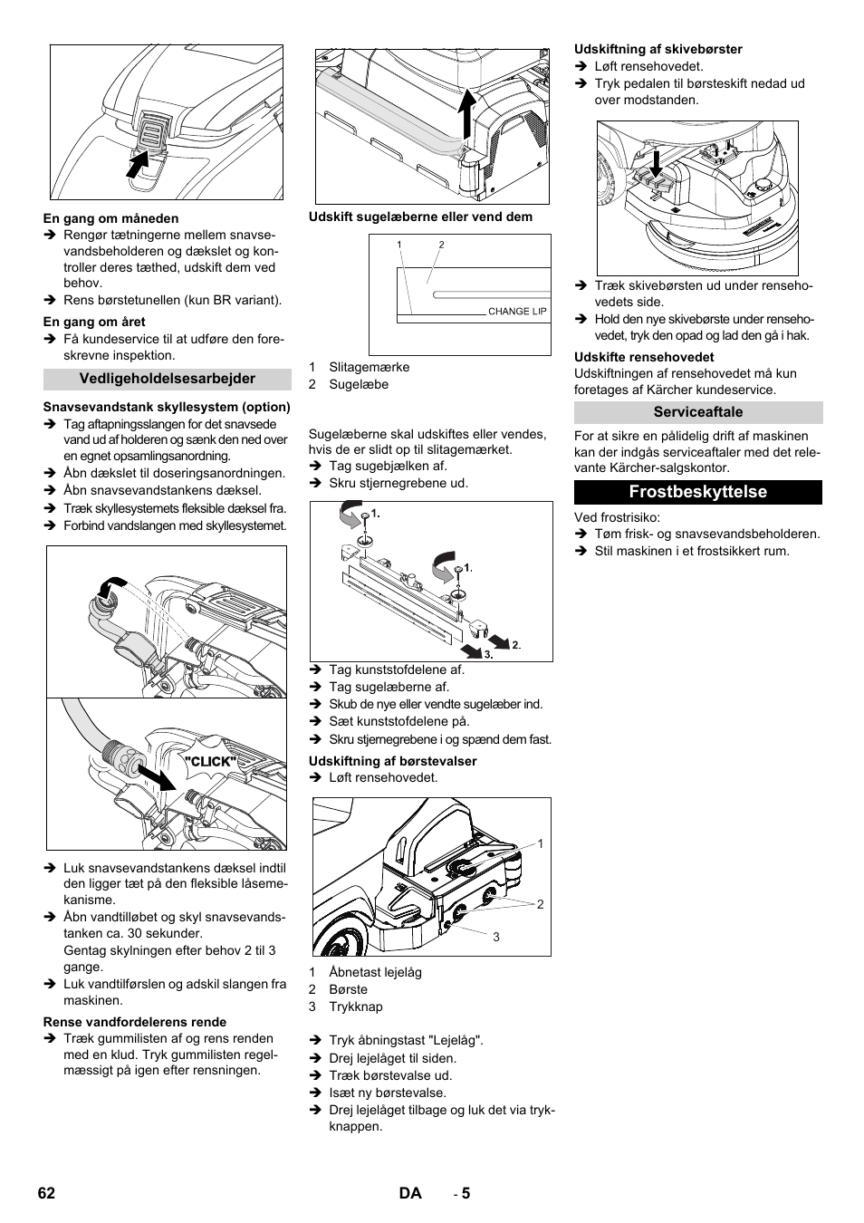 Frostbeskyttelse | Karcher B 60 W User Manual | Page 62 / 228