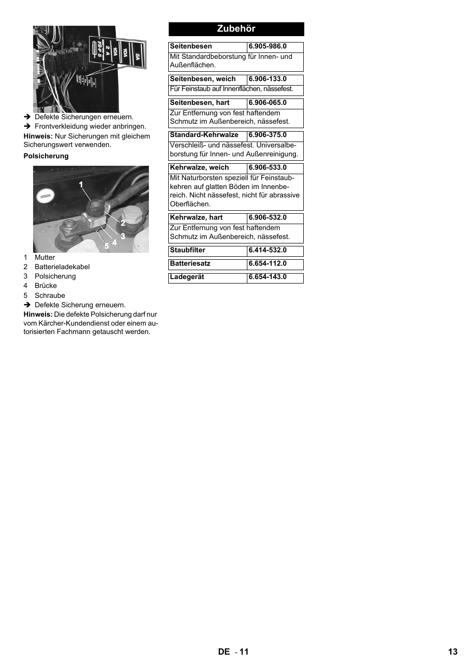 Zubehör | Karcher KM 100-100 R Bp Pack User Manual | Page 13 / 230