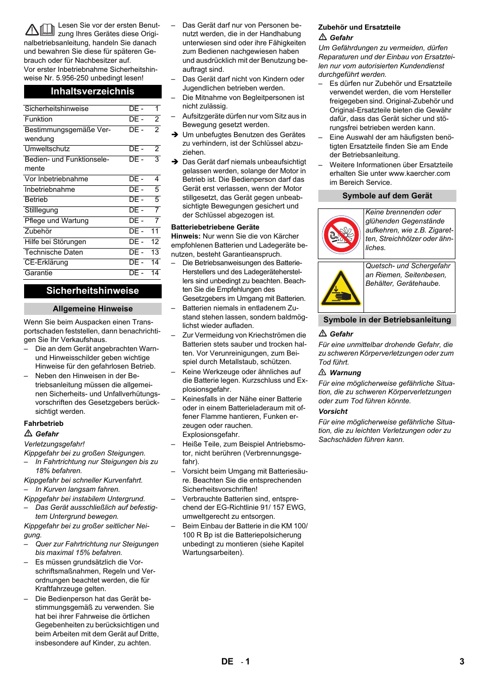 Karcher KM 100-100 R Bp Pack User Manual | Page 3 / 230