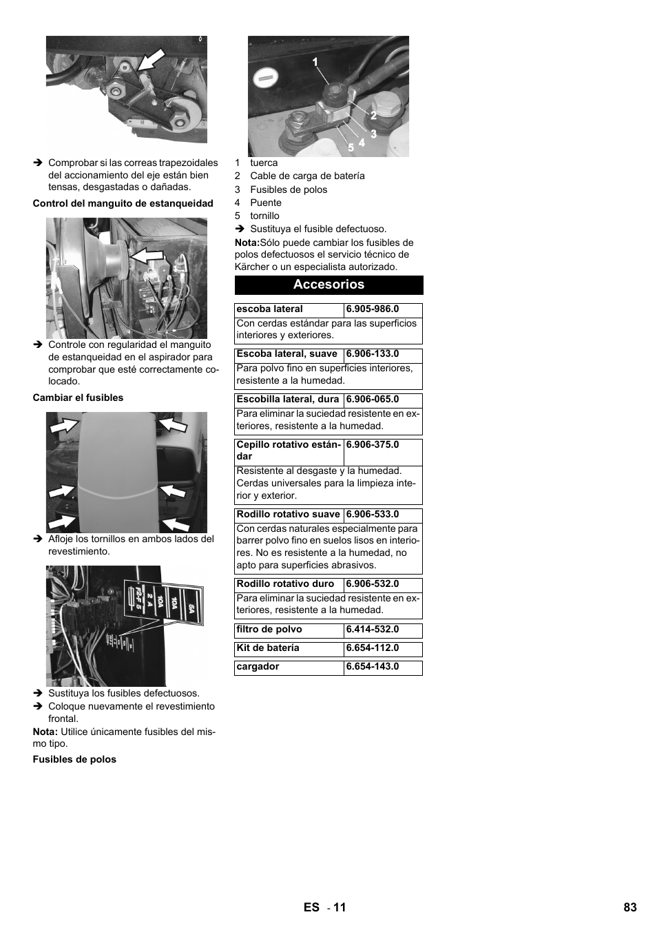 Accesorios | Karcher KM 100-100 R Bp Pack User Manual | Page 83 / 230