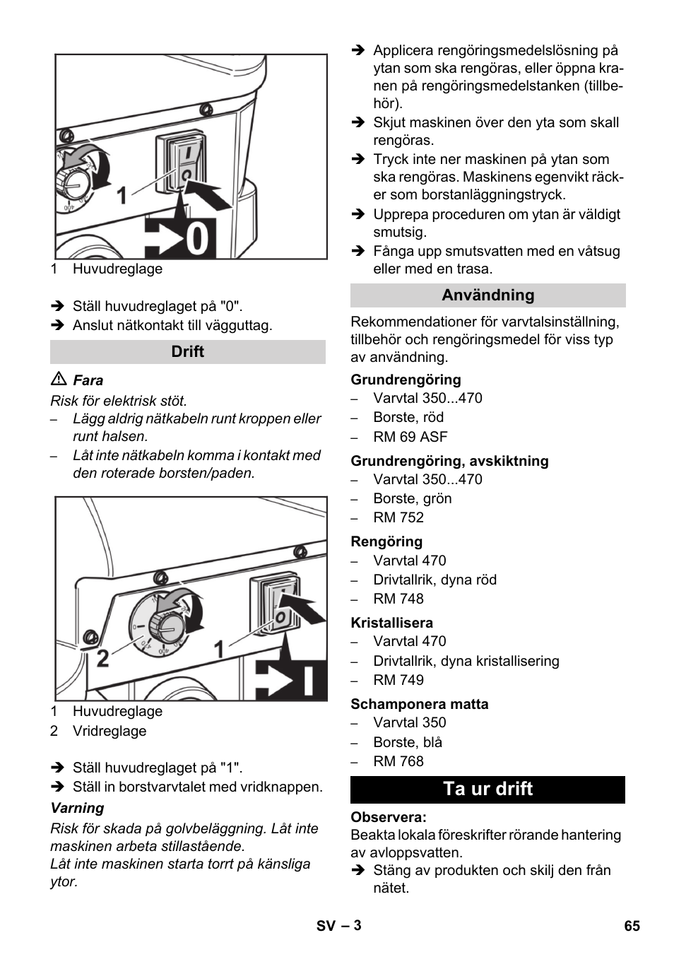 Ta ur drift | Karcher BD 17-5 C User Manual | Page 65 / 160