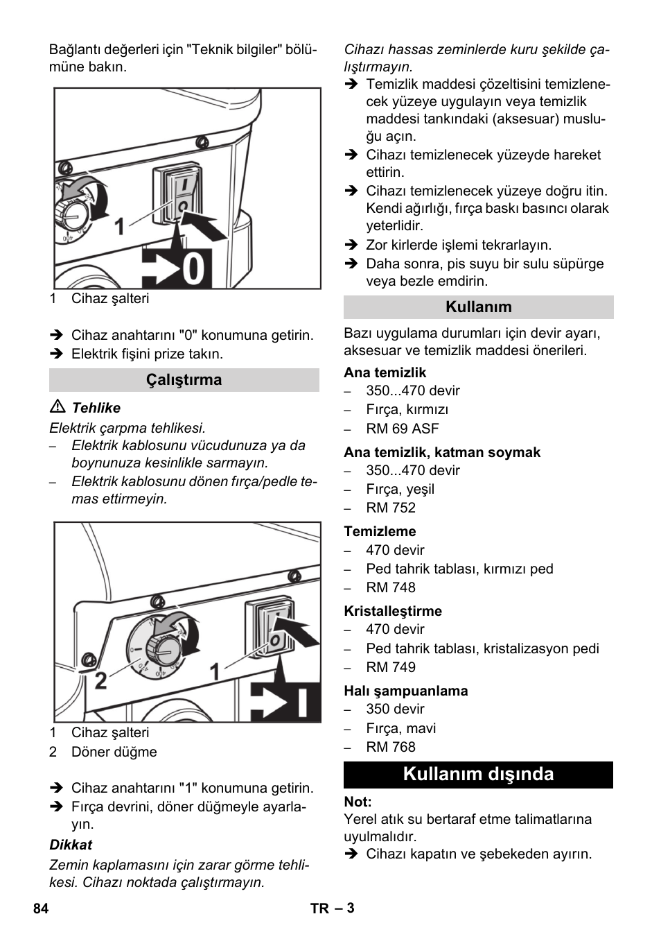 Kullanım dışında | Karcher BD 17-5 C User Manual | Page 84 / 160