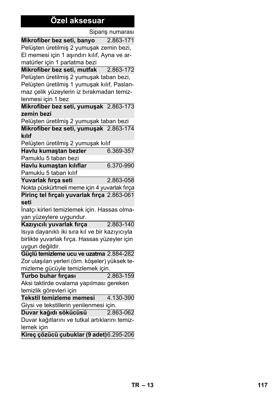 Özel aksesuar | Karcher SC 2-500 C User Manual | Page 117 / 266