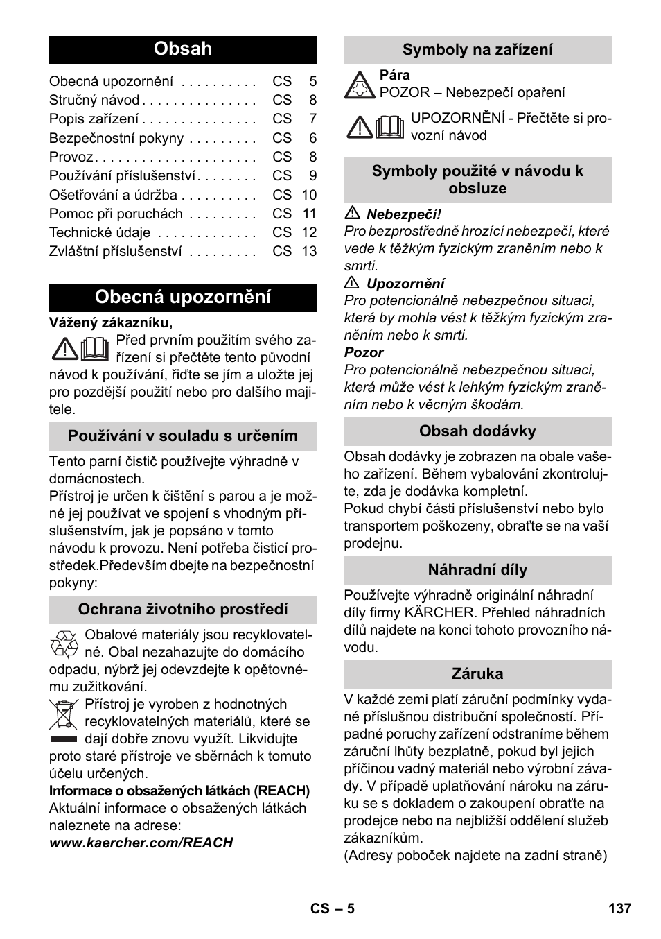 Karcher SC 2-500 C User Manual | Page 137 / 266