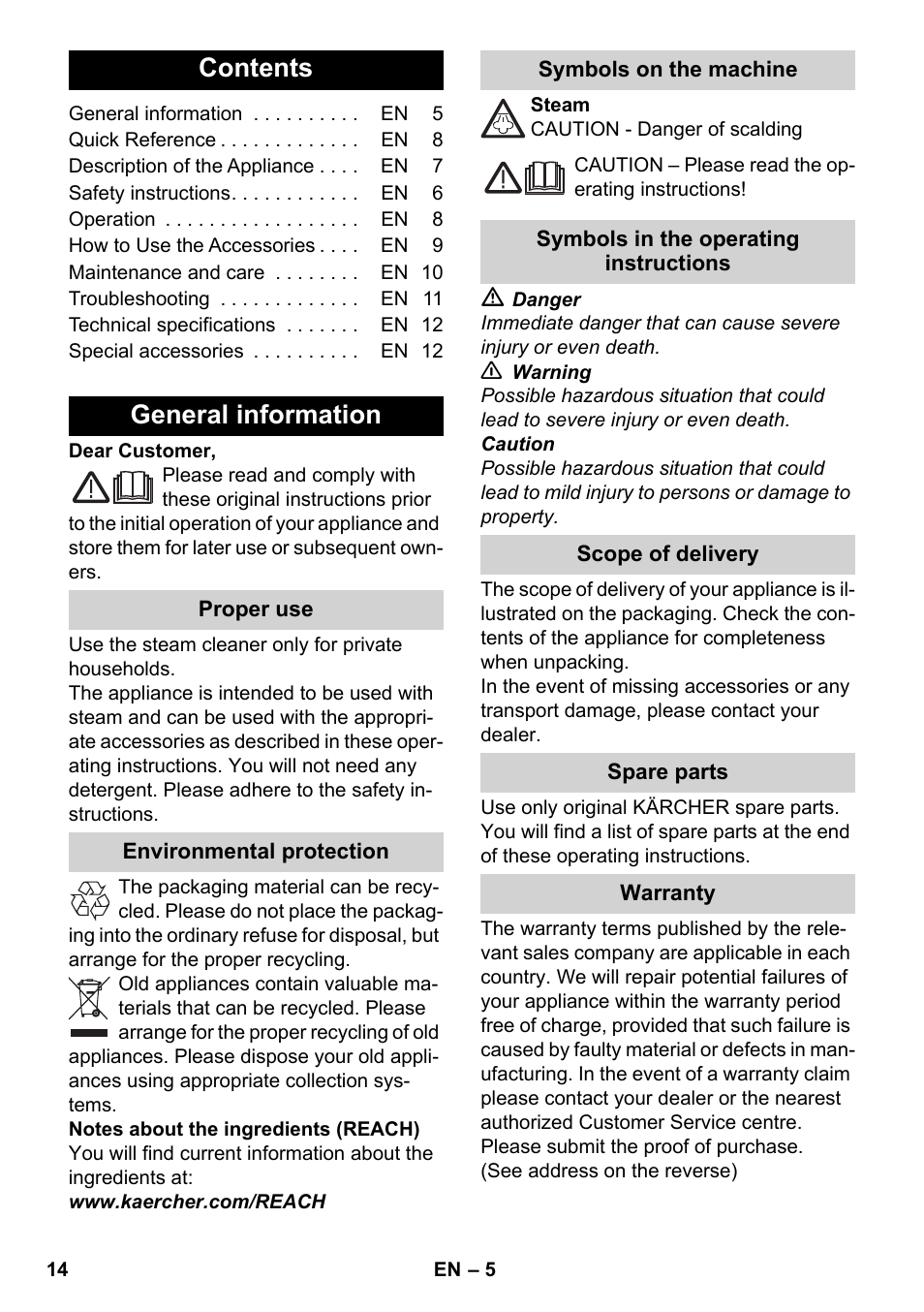 Karcher SC 2-500 C User Manual | Page 14 / 266