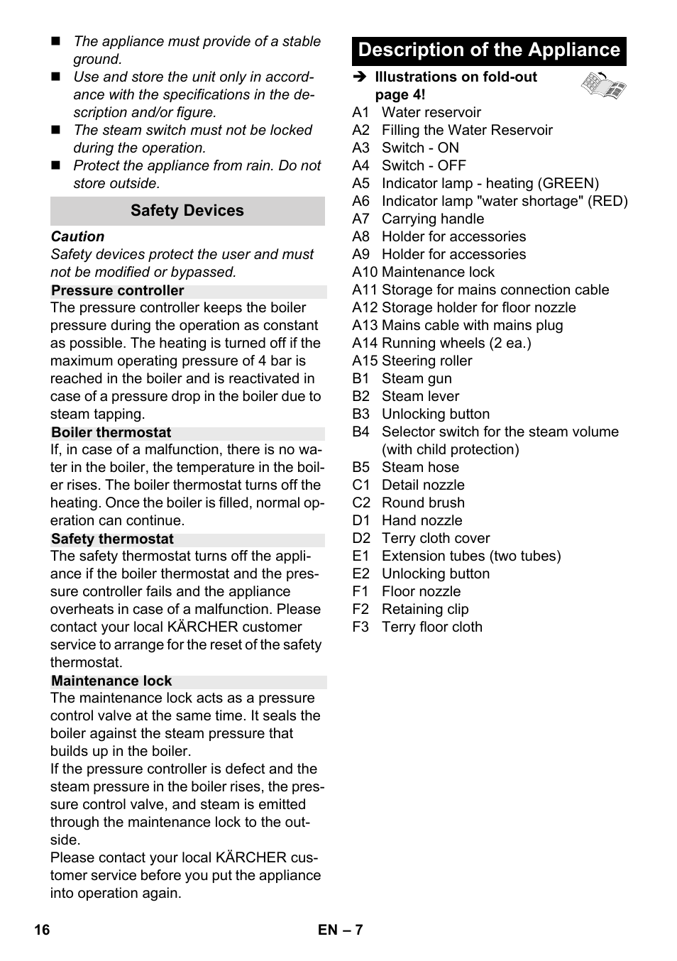 Description of the appliance | Karcher SC 2-500 C User Manual | Page 16 / 266