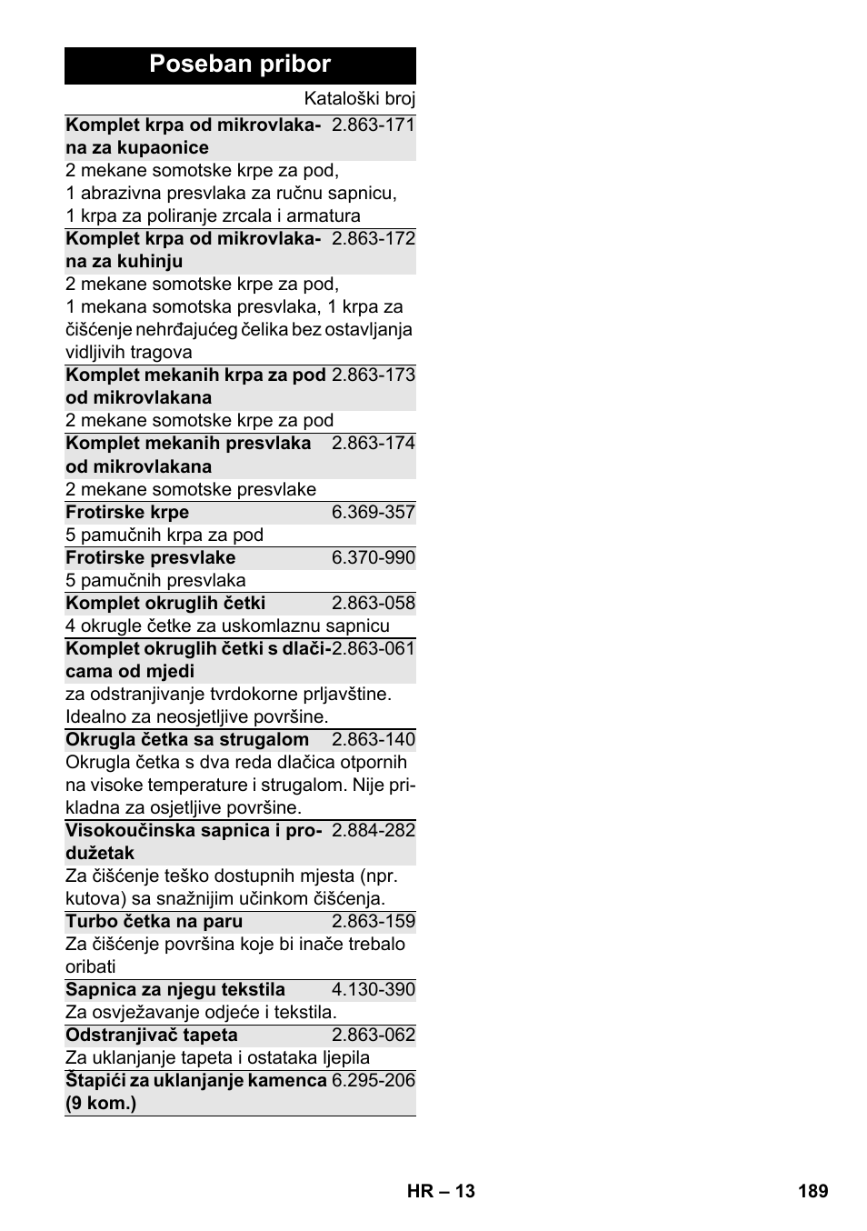 Poseban pribor | Karcher SC 2-500 C User Manual | Page 189 / 266