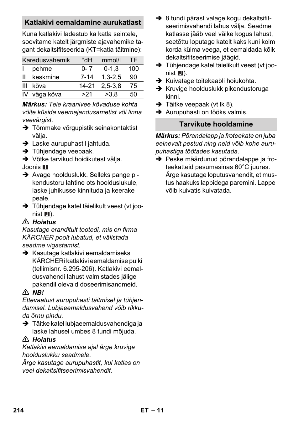 Karcher SC 2-500 C User Manual | Page 214 / 266