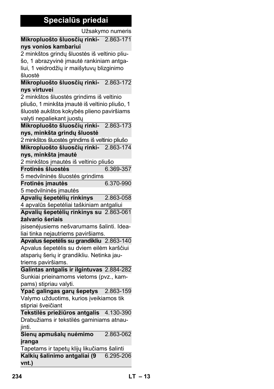 Specialūs priedai | Karcher SC 2-500 C User Manual | Page 234 / 266