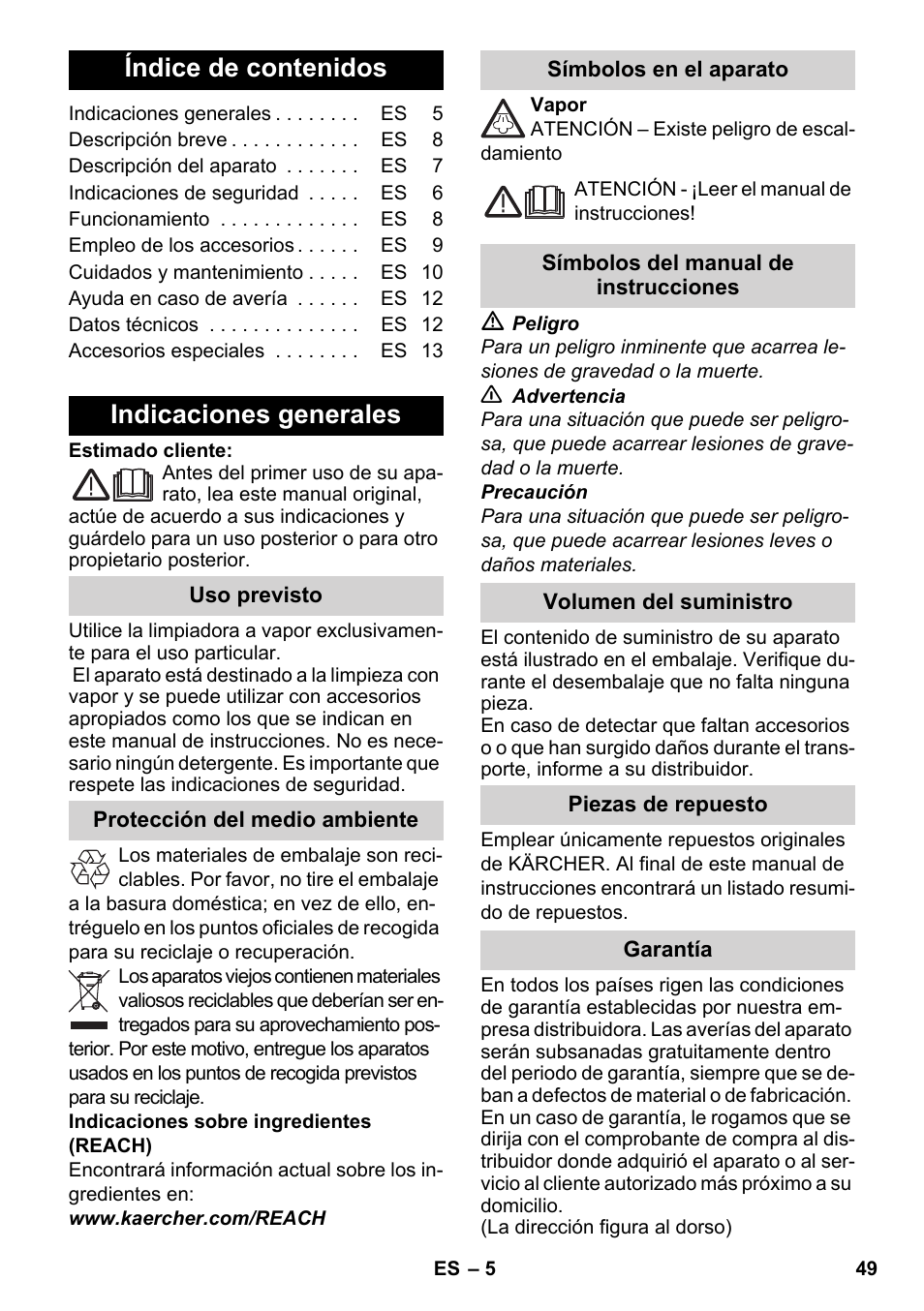 Karcher SC 2-500 C User Manual | Page 49 / 266