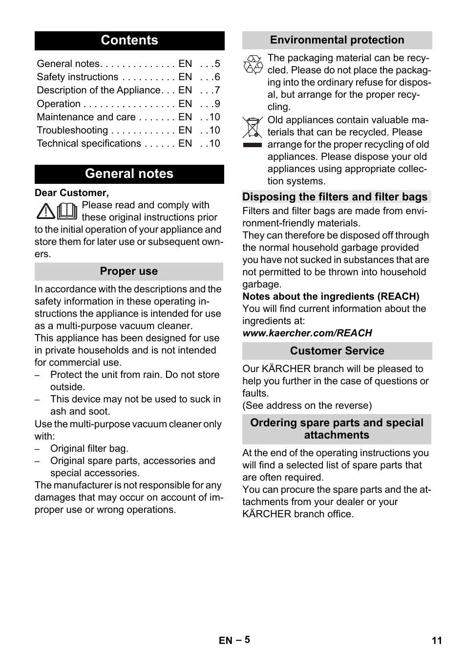 Karcher MV 4 User Manual | Page 11 / 190