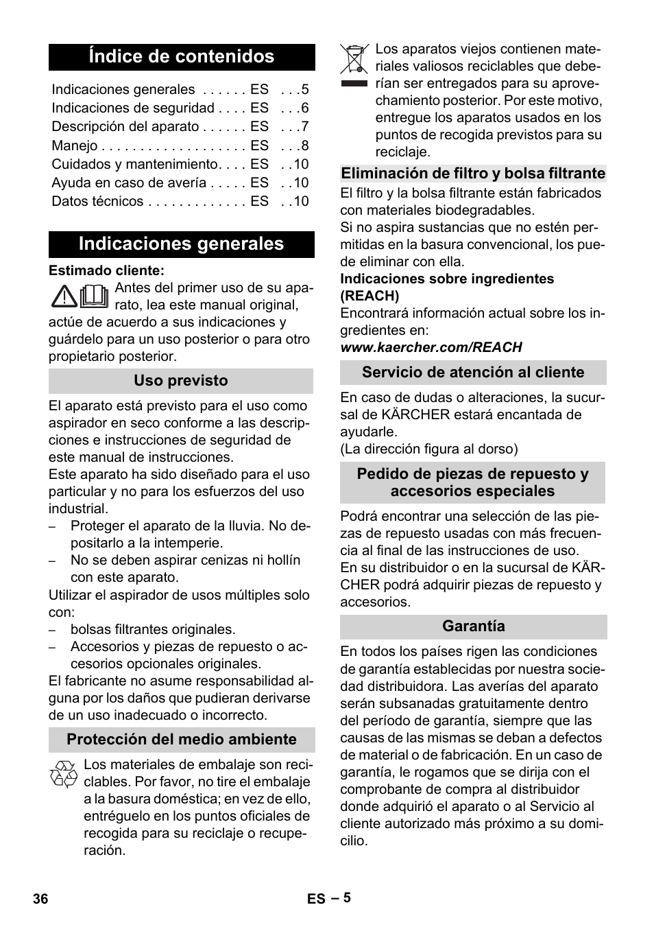 Karcher MV 4 User Manual | Page 36 / 190